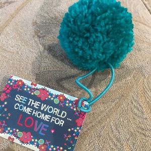 *FREE! with $9 purchase* Teal Poof Luggage Tag